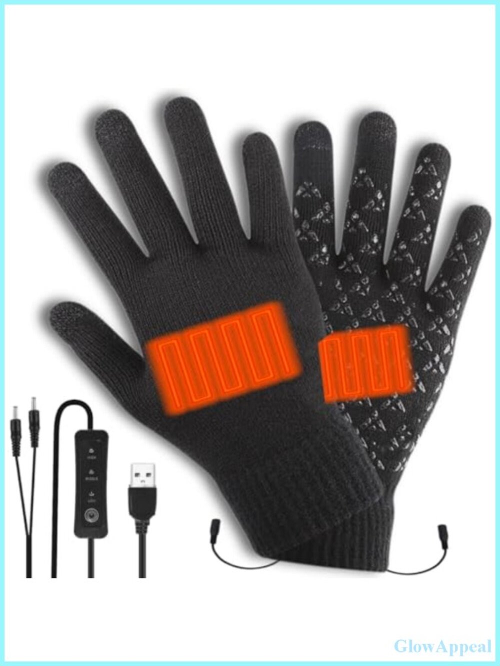 USB Heated Gloves for Women Men - Touchscreen Thermal Winter Knit Lightweight
